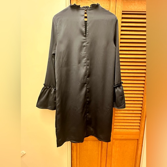 Carolina Belle Montreal Navy Bell Sleeve wt Ruffle Collar Dress Size Small - Picture 8 of 10